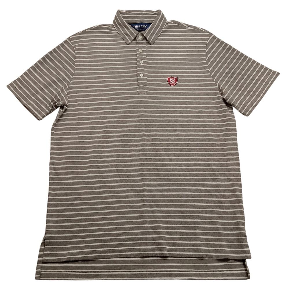 Polo Golf Shirt L Men's Ralph Lauren 4 Button Short Sleeve Striped Sportswear